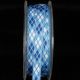 Blue 3/8 inch 27 yards Inga's Argyle Grosgrain Ribbon