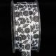 Black/White 5/8 inch 27 yards Inga's Flower Flakes Grosgrain Ribbon