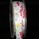 White/Multi 5/8 inch 27 yards Inga's Flowers Satin Ribbon