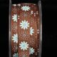 Inga Flower Grosgrain 5/8 inch 27 yards Brown/Lt. Blue