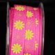 Inga Flower Grosgrain 5/8 inch 27 yards Pink/Green