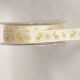Woven Edge Satin Rudolf Ribbon Cream on Ivory 5/8 inch 27 yards