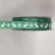 Woven Edge Satin Rudolf Ribbon White on Forest Green 5/8 inch 27 yards