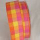 Wired Pastel Check Ribbon Orange/Yellow