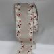Holly Edge Wired Ribbon 2.5 inch by 20 yards Ivory