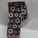 Star of David Wired Ribbon 2.5 inch by 20 yards Gold/Navy