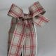 French Wired Anja Plaid Ribbon 1.5 inch by 33 yards Ivory/Red