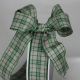 French Wired Anja Plaid Ribbon 1.5 inch by 33 yards Ivory/Green