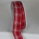 French Wired Anja Plaid Ribbon 1.5 inch by 33 yards Red/White