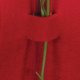 Felt with Glass Flower Vase 4 Units Per Pack   Red