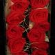 Wired Rose Garland Set of Six 9 Feet Each  Red/gold