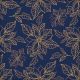 Poinsettia Outline Blue Napkin Lunch