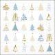 Christmas Tree Doodles Blue Napkin Lunch