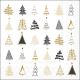 Christmas Tree Doodles Black Napkin Lunch