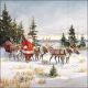 Santa With His Reindeers Napkin Lunch
