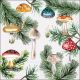 Mushroom Ornaments White Napkin Lunch