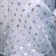 Sheer Fabric with Glitter Dots 60 Inch  3.3 Yards White/Silver