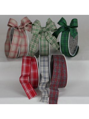 French Wired Anja Plaid Ribbon